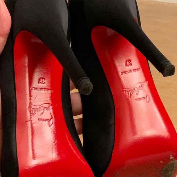 Christian Louboutin Paris US Size 7 VERY PRIVE 120 SATIN/KID TOE - Picture 11 of 15